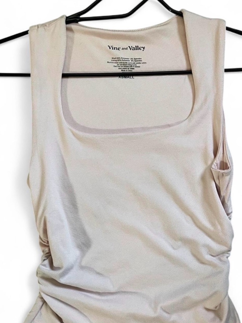 Women's Square Neck Tank Top in Light Beige